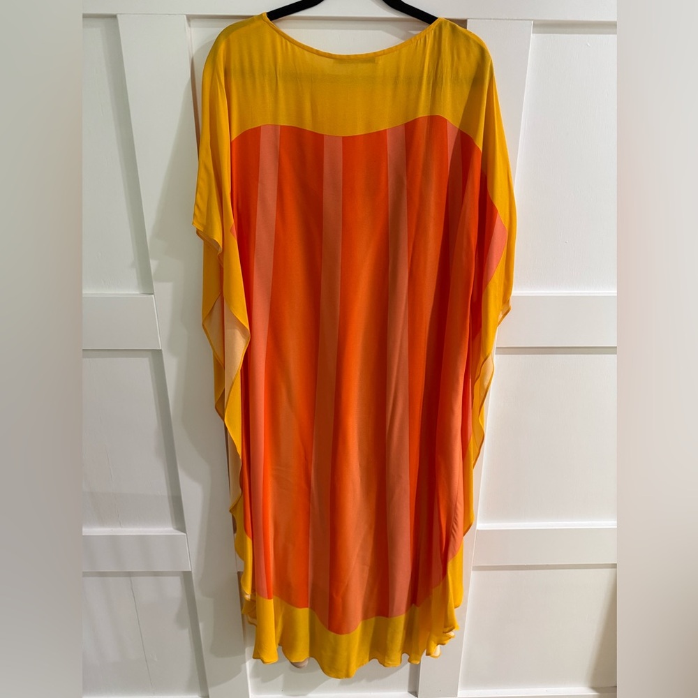 Trina Turk Shante Bicolor Caftan | Heatwave | XL | Resort Luxe - Picture 7 of 9